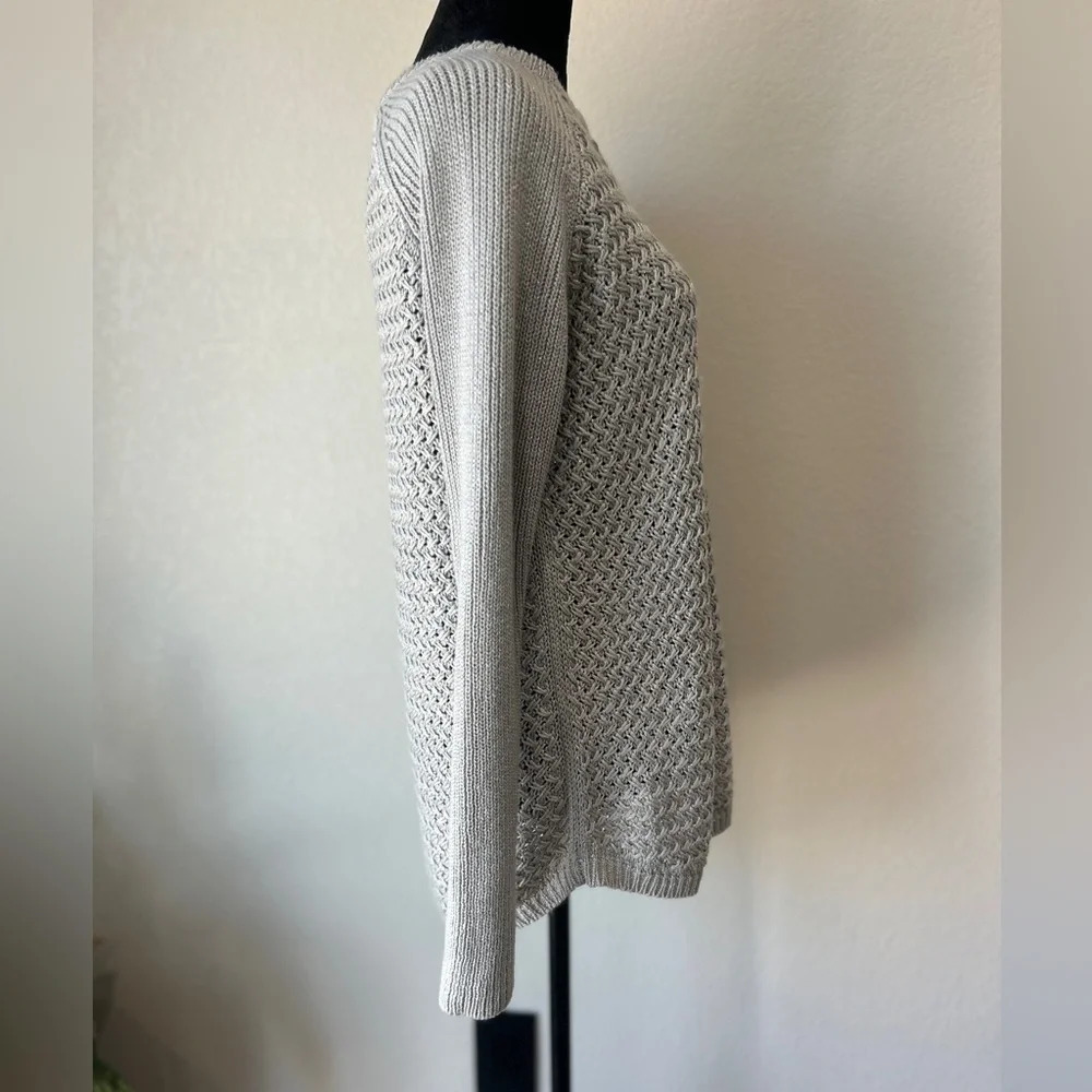 APT. 9 Gray Shimmer Knit Sweater Large - Picture 4 of 7